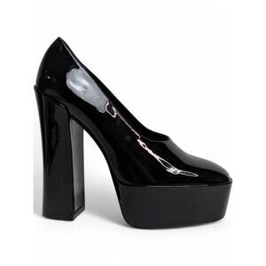 Stuart Weitzman Black Patent 6in Platform Pumps Chunky High Heel Y2K Disco Glam